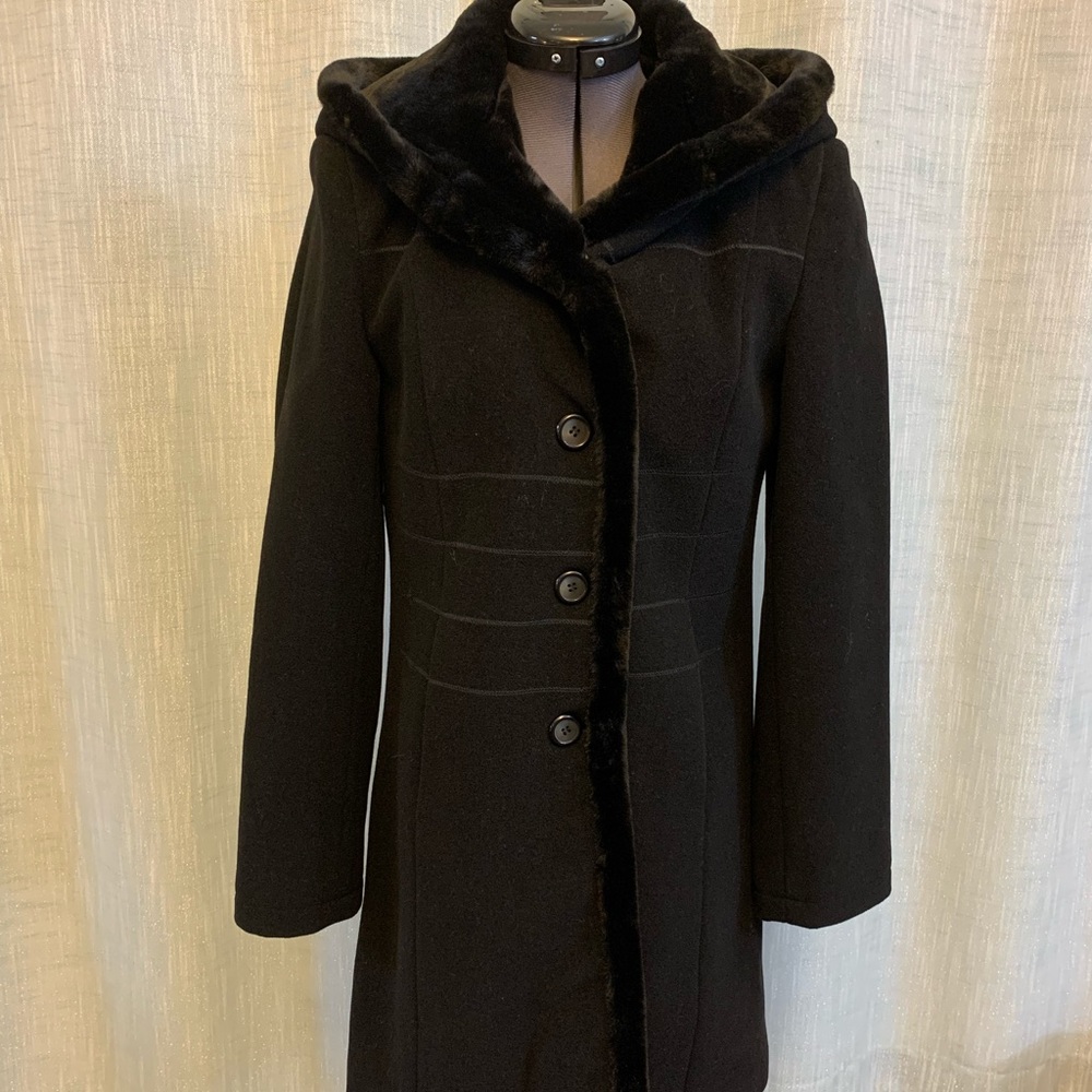 GC Collection Black Petite Fur Coat